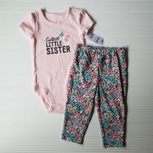 Carter's Little Sister 2 Piece Matching Set- 9M